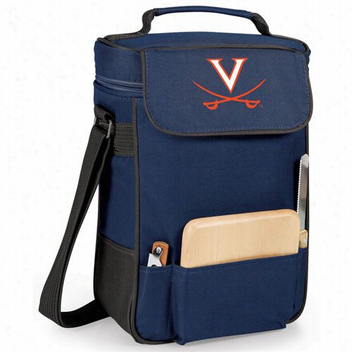 Picnic Time 623-04-138-592-0 University Of Virginia Cavaliers Embroidered Duet Wine And Cheese Tote In Navy