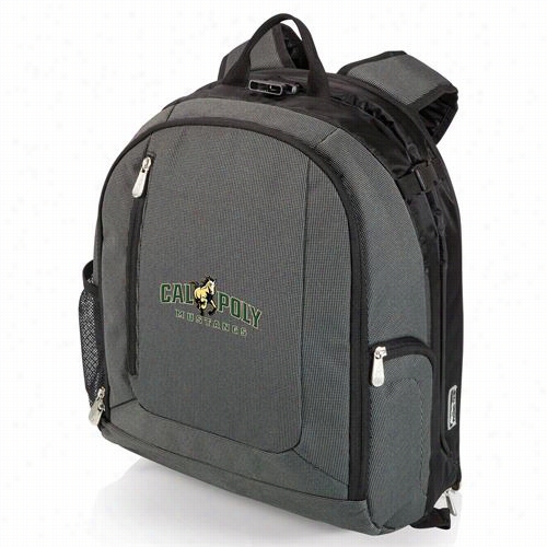 Picnic Time 730-00-679-994-0 Pt Navigator Cal Poly Digital Print Cooler Backpack In Dark Grey/black