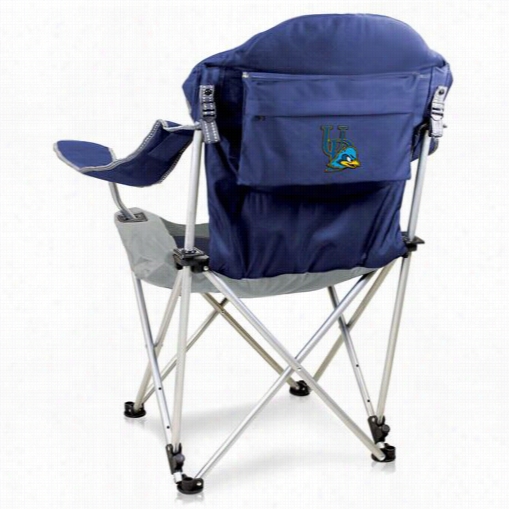 Picnic Tiime 803-00-138-114-0 Uiversity Of Delaware Digital Print Reclining Camp Chair In Navy