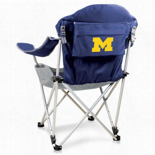 Picnic Time 803-00-138-344-0universigy Of Michigan Digital Print Reclining Camp Chair In Navy