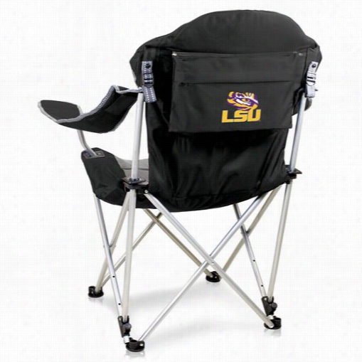 Picni Time 803-00-175-294- 0 Louisiana State Uniersity Digital Print Reclining Camp Chair In Black