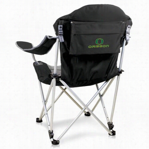 Picnic Time 803-00-175-474-0 Uuniversity Of Orego Ndigital Print Reclining Camp Chair In Black