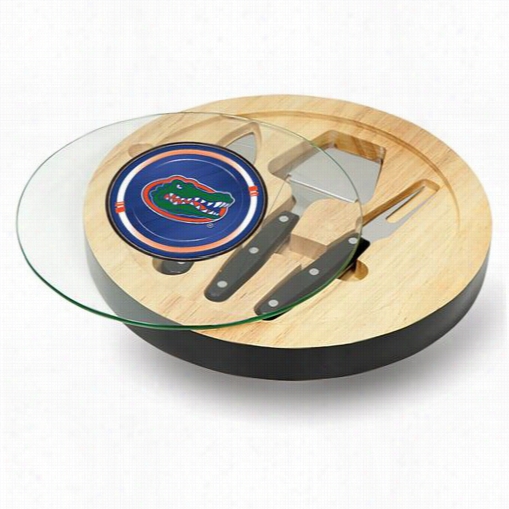 Picnic Time 829-00-179-164-0 Ventana Uniiversity Of Florda Gator D Igital Print Cheees Board In Blafk