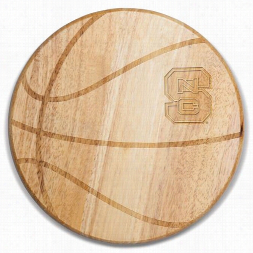 Picniv Time 840-00-505-423-0 North Carolina State Wolfpack Engraviing  Free Throw Cutting Board In Natural Wood