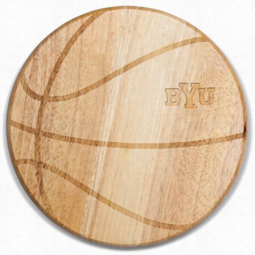 Picnic Time 840-00-505-713-0 Brigham Young University Cougars Engraving Free Throw Cutting Food In Natural Wood