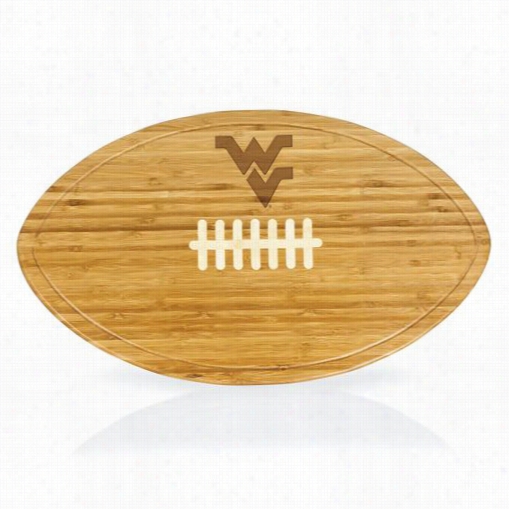 Picnic Time 908 -00-505-833-0 West Viginia University Mountaineers Kickoff Enhraved Cutting Bo Ard In Natuarl Wood