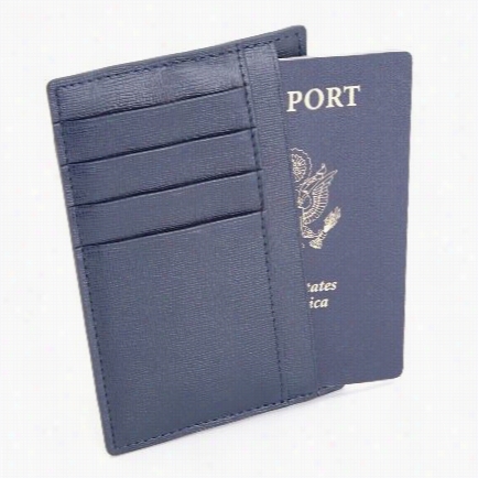 Royce Leather Rfid-206 Rfid Blocking Slim Walk Passport Saffiano Genuine Leather Wallet