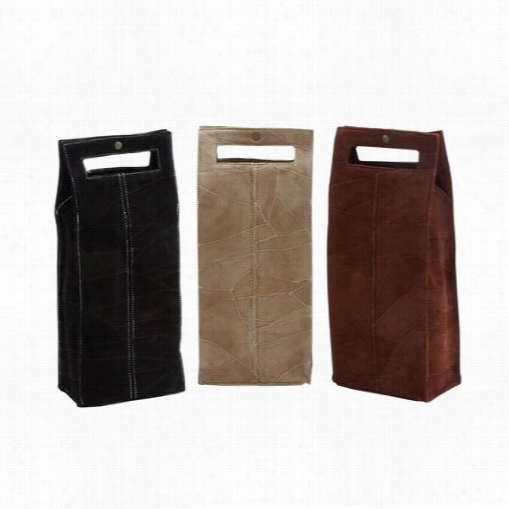 Woodlnad I Mports 23677 Fascinating Contemporary Leather Wine Owner - Assorted Of 3