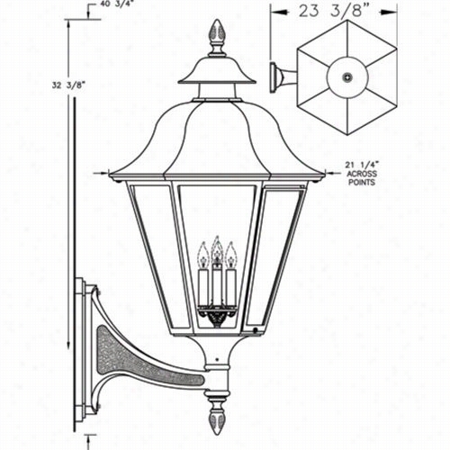 Hanover Lantern B6117 Grande Manro 25w Per Socket 4 Light Outdoor Wall Light