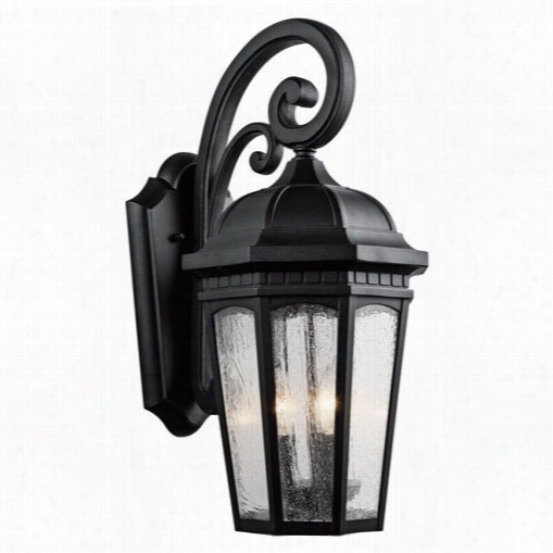 Kichler Lighting 9034bkt Courtard 22-1/4"" 3 Ligh Outdoor Wall Conce In Textured Black