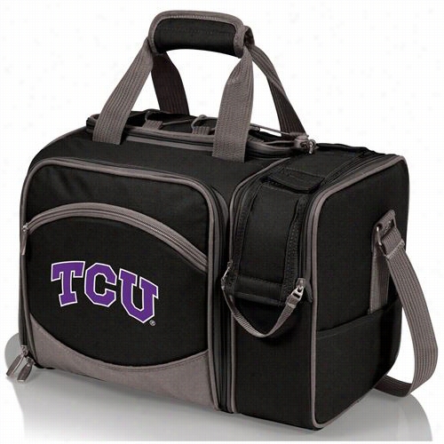 Picnic Time 508-23-17-842-0 Malibu Texas Christian University Hornde Frogs Embroidered Tote In Black