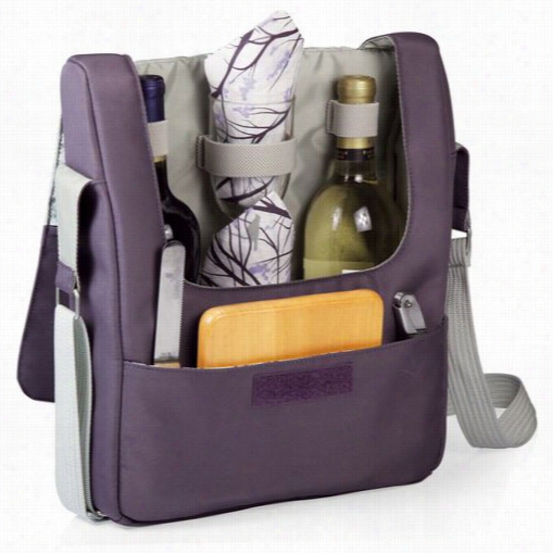 Picnic Time 525-60-779-000-0 Tivoli Wine And Cheese Tote  In Sweet Plum