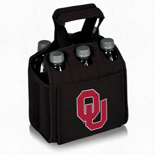 Picnic Time 608-00-179-454-0 U Of Oklahoma Soone Rs Digital Print Six Pack Cooler Tote In Black