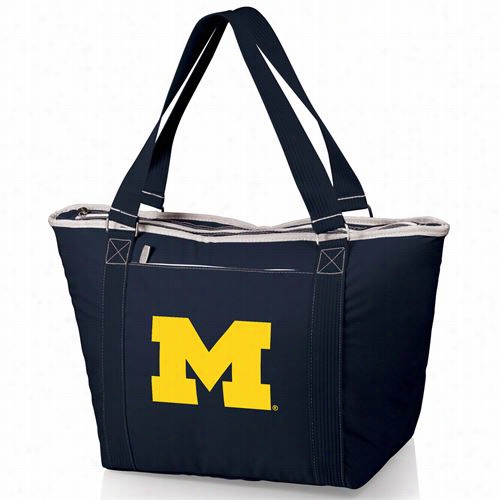 Picnic Time 6619-00-138-342-0 Topanga U Of Michigan Wolverines Embroidered Cooler Tote In Navy