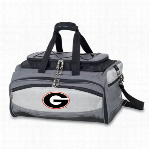 Picnic Time 740-00-175-182-0 Bucccaneer University Of Georgia Bulldogs Emboiddered  Cooler And Barbeceu Set In Black