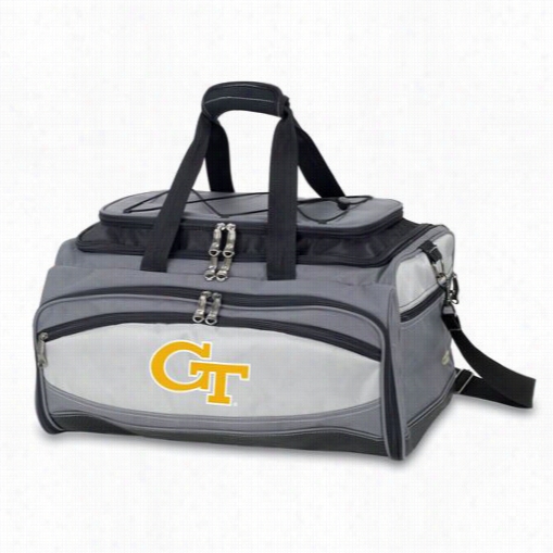 Picnic Time 750-00-175-19-0 Buccaneer Georgia Tech Yellow Jackets Embroidered Cooler And Barbecue Set In Black