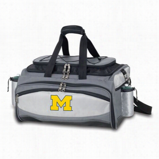 Picnic Time 770 -00-1753-42-0 Vulcan University Of Mic Hiagn Wolverines Embroidered Basket In Black