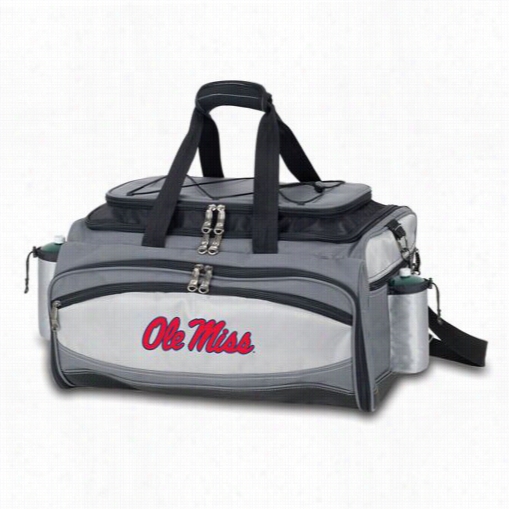 Picnic Time 770-00-175-372-0 Vulcan University Of Mississippi Rebels Embroiidered Basket Inn Black