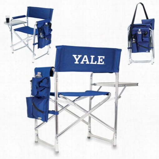 Picnic Time 809-00-138-054-1 Yale Universtiy Bulldogs Digital Print Sports Chair In Navy