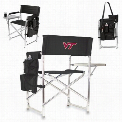 Picnic Tim E 809-00-179-604-0 Virginia Tech Hokies D Igital Print Sports Chair In Black
