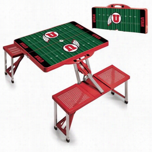 Picnic Time 811-00-175-025-1 University Of Utah Utes Digital Pprint Picnic Sport Table In Black