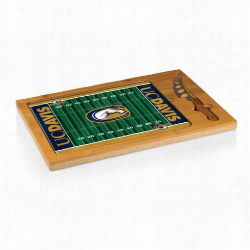 Picnic Time 910-00-505-114-1 Icon Uc Davis Aggies Digital Print Football Cutting Cheese Tray In  Regular Wood