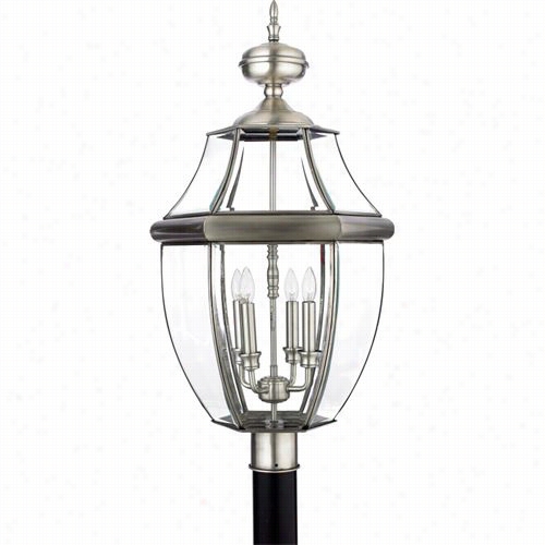 Quoizel Ny9045p Newbury 4 Ligt Outdoor Post Frivolous In Pewter