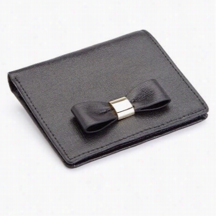 Royce Leather Rfid-164-blk-2 Rfid Blocking ""sarah"&quott;  Mini Bow Wallet In Italian Saffiano Leather