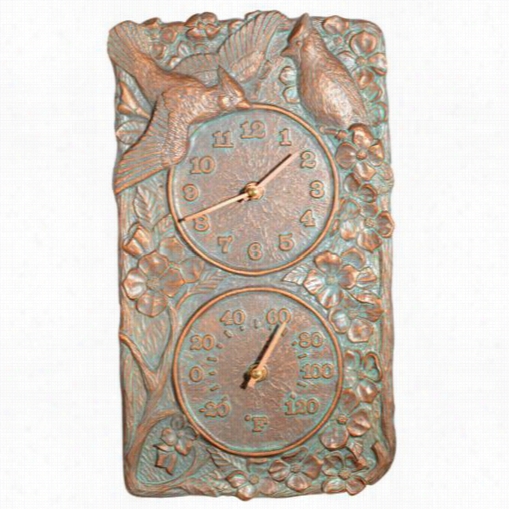 Whitehall 01275 Cardinal Clock/thermomter Ombo In Copper Verdi