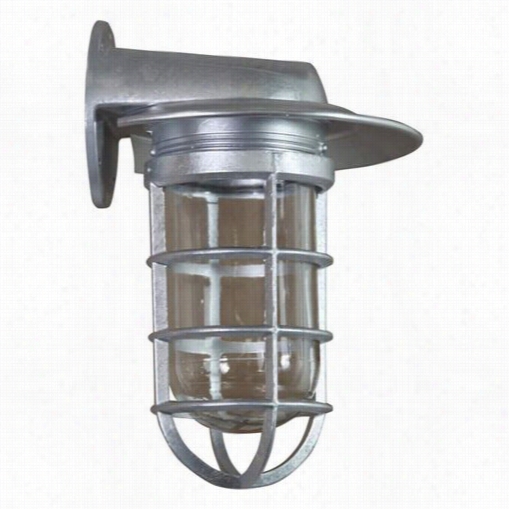 Anp Lighting Vtw100glcl-gupc-cvts-49 Hemingwway 8-1/2"" 1 Light Outdoor Aluminum Wall Sconce In Galvanized With Lamp Guard