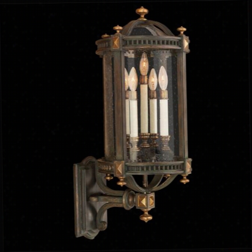 Showy Art Lamps 564781 Beekman Place 5 Light Outdoor Wall Sconce In Weatered Woodlans Brown