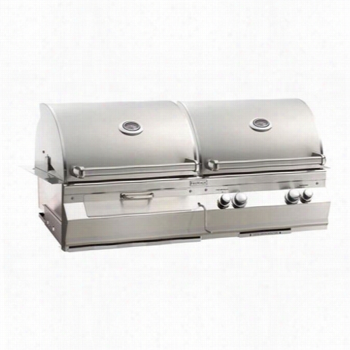 Fir Emagic A830i-1e1 Autora 50"" Combination Built In Analog Patio Bbqg Rill In Spotless Steel With Chacroal Grill