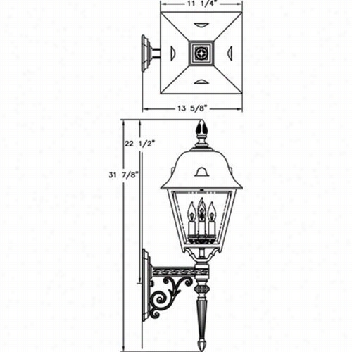 Hanover Lantern B5775 Large Jefferson 25w Per Socket 4 Light Outdoor Wall Light