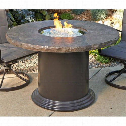 O Uttdoor Greatroom Mnb-48-din-k 48"" Colonial Dining Fire Pit With Marbelized Noche Top