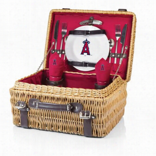 Picnic Time 208-40-100-144-3 Champion Picnic Basket In Red With Lso Angeles Angels Digital Print