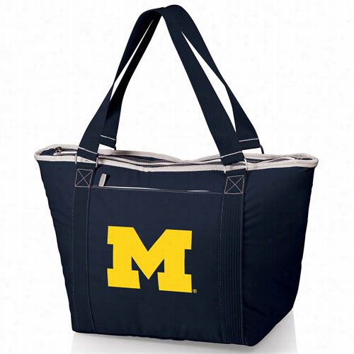 Picnic Time 619-00-138-344-0 Topanga U Of Michigan Wolverines Digital Print Cooler Tite In Navy