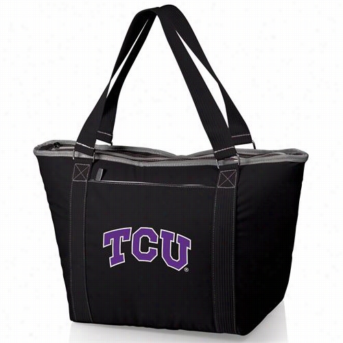 Picnic Time 619-00-175-842-0 Topanga Tcu Horned Frogs Embroideered Cooler Tote In Black