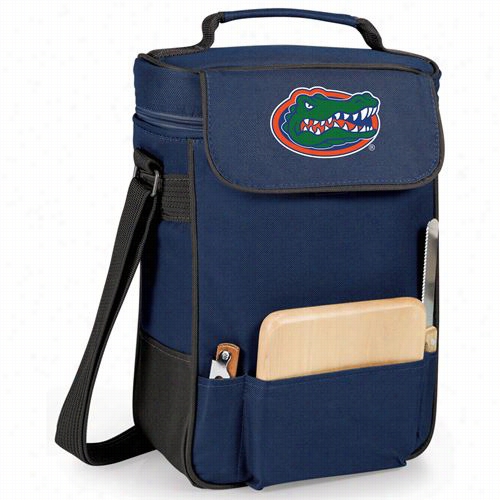 Picnic Time 62-304-13-164-0 University Of Floridaa Gators Digital Print Duet Wine And Cheese Tote In Navy