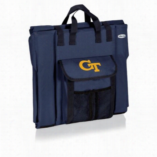 Picnic Time 627-00-138-194-0 Stadium Seat In Navy With Egorgia Te Ch Yellow Jacket Digital Print