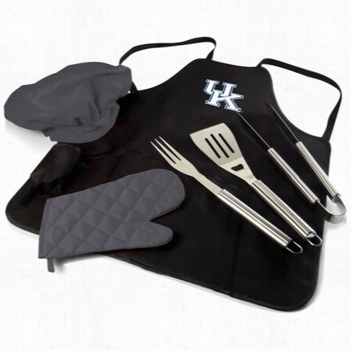 Picnic Time 635-88-79-264-0 Universty Of Kentucky Wildcats Digital Prit Bbq Apron Tote Pro In Black