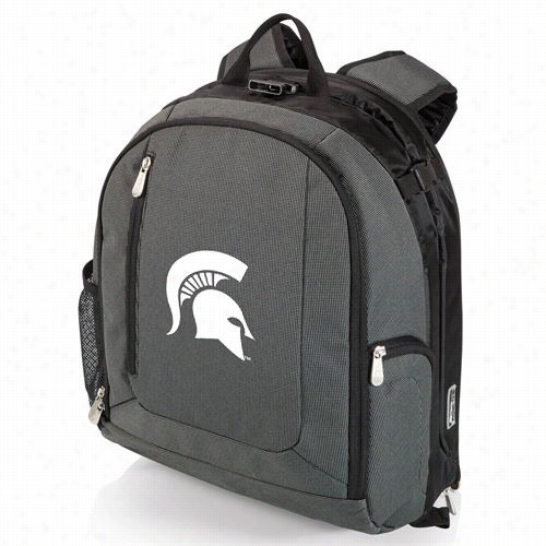 Picnic Time 730-00-679-354-0 Pt Navigator Michigan State University Digital Print Cooler Backpack In Dark Grey/black