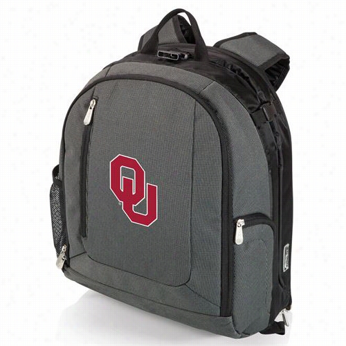 Picnic Time 7330-00- 679-4554- 0pt Navigator Niversity Of Oklahoma Digital Print Cooler Backpack In Drak Grey/black