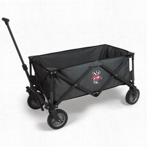 Picnic Time 739-00-679-644-0 Aventire University Of Wisconsin Badgers Digital Print Wagon In Dark Grey/black