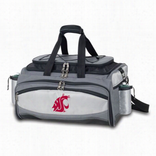 Picnic Time 770-00-175-632-0 Vulcan Washington State Cougars Embroidered Basket In Black