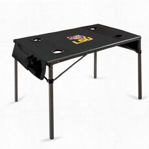 Picnic Time 799-00-179-294-0 Travel Louisiana Sgate Univ Ersity Digita Print Table In Black