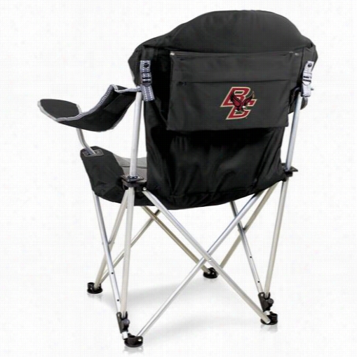 Picnic Time 803-00-175-054-0 Boston College Digital Print Reclining Camp Chair In Black