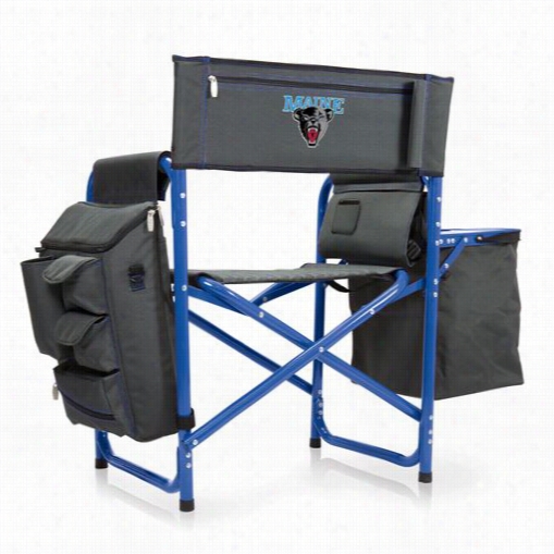 Picnic Time 807-00-639-804-0 University Of Maine Black Bears Digital Print Fusion Chair In Dark Grey/blu