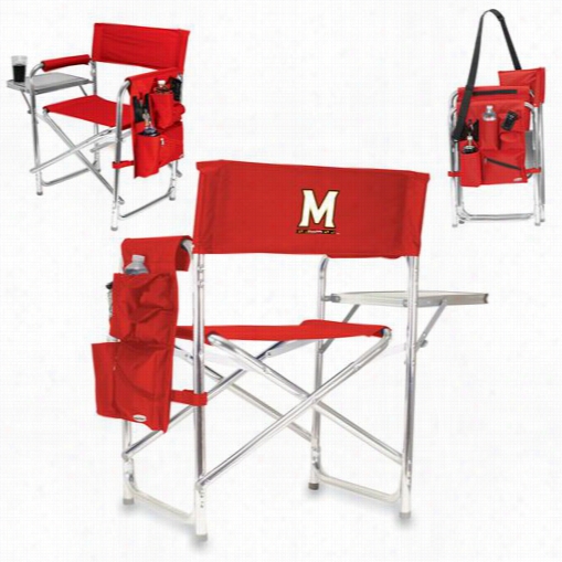 Picnc Time  809-00-100-314-0 U Of Maryland Terrapins Digital Print Sports Chair In Red