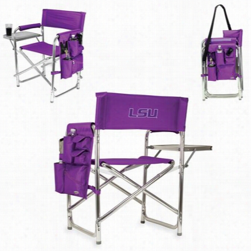 Picnic Time 809-00-101-292-0lsu Tigers Embroidered Sports Chair In Purple