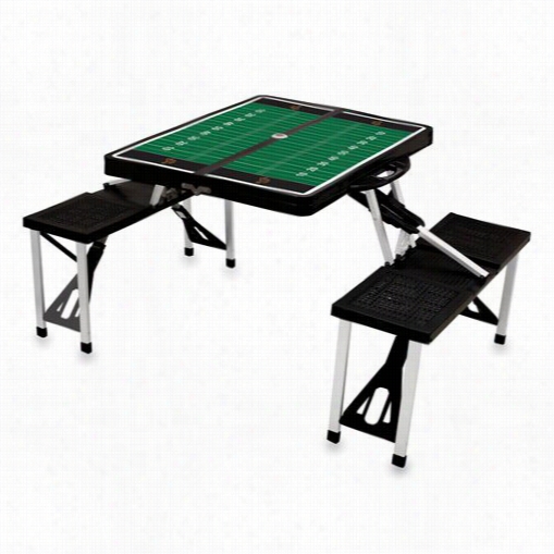 Picnic Time 811-00-175-695-0 University Of Wyoming Cowboys Digital  Print Picnic Sprot Table In Black